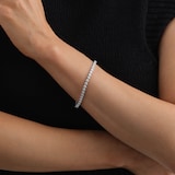 Goldsmiths 9ct White Gold 2.50cttw Brilliant Cut Diamond Line Bracelet