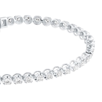 Goldsmiths 9ct White Gold 2.50cttw Brilliant Cut Diamond Line Bracelet
