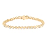 Goldsmiths 9ct Yellow Gold 2.50cttw Brilliant Cut Diamond Line Bracelet