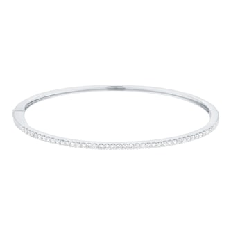 Goldsmiths 9ct White Gold 0.70cttw Pave Diamond Bangle