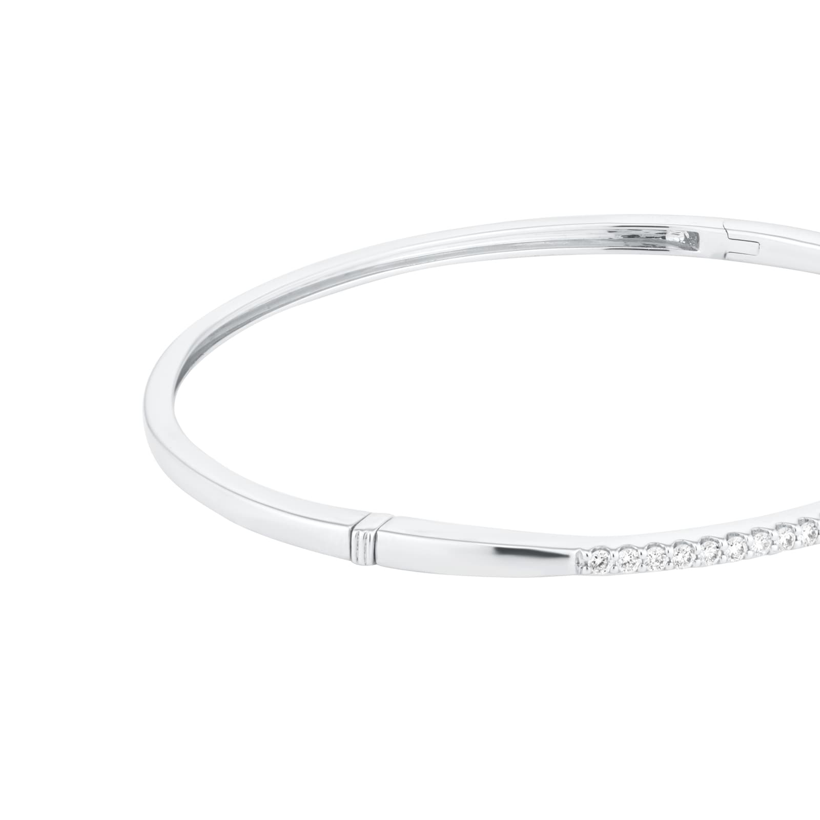Goldsmiths 9ct White Gold 0.70cttw Pave Diamond Bangle