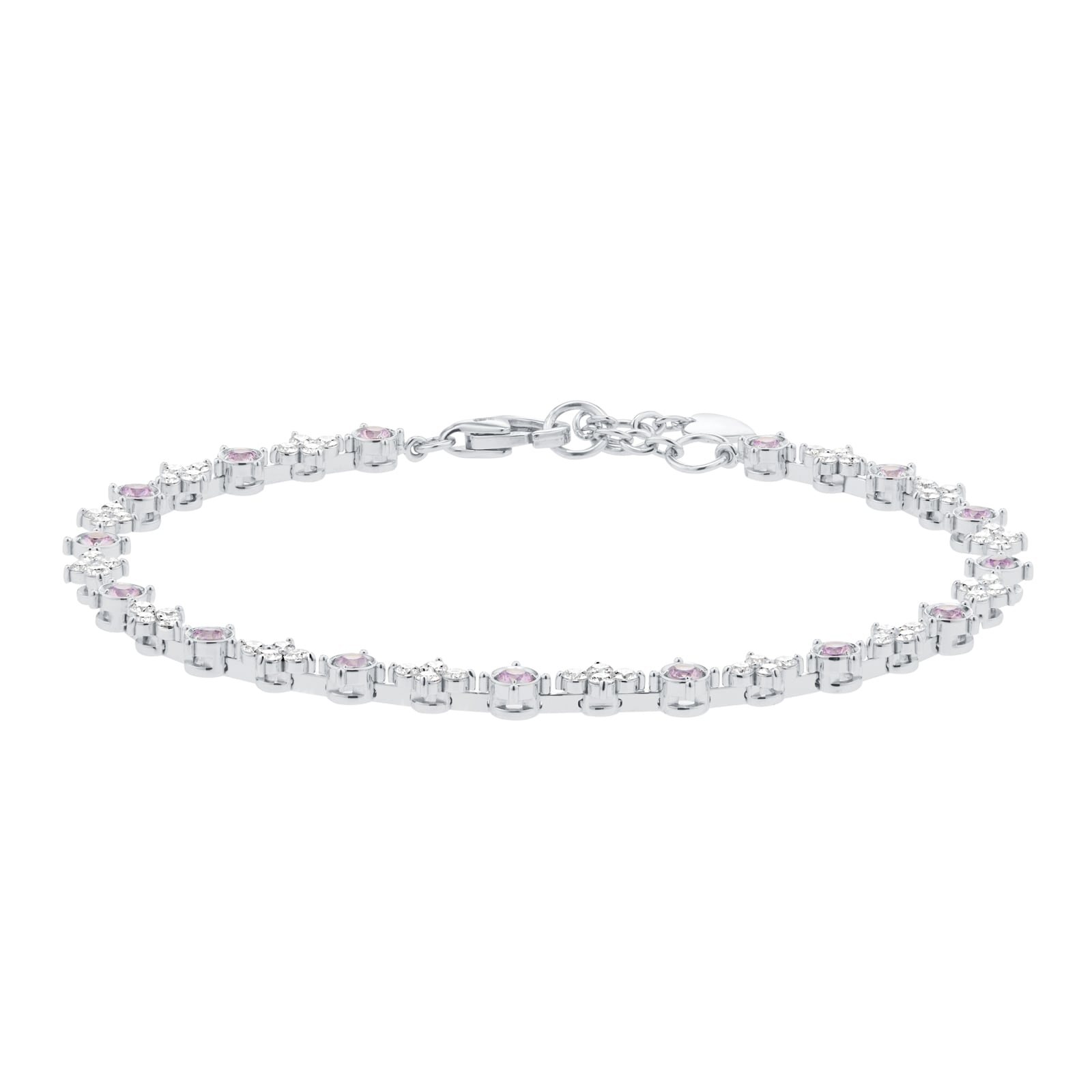 Mappin & Webb 18ct White Gold 1.40cttw Diamond & Pink Sapphire Bracelet Mappin & Webb 18ct White Gold 1.40cttw Diamond & Pink Sapphire Bracelet
