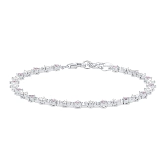 Mappin & Webb 18ct White Gold 1.40cttw Diamond & Pink Sapphire Bracelet