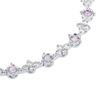 Mappin & Webb 18ct White Gold 1.40cttw Diamond & Pink Sapphire Bracelet