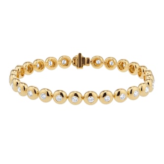 Mappin & Webb 18ct Yellow Gold 2.51cttw Diamond Bezel Bracelet