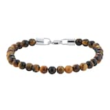 Mappin & Webb Sterling Silver & Tigers Eye Bead 8.75 Inch Bracelet
