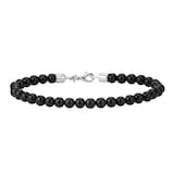 Mappin & Webb Sterling Silver & Onyx Bead 8.75 Inch Bracelet