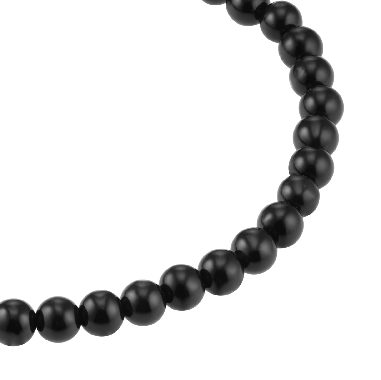 Mappin & Webb Sterling Silver & Onyx Bead 8.75 Inch Bracelet