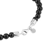 Mappin & Webb Sterling Silver & Onyx Bead 8.75 Inch Bracelet