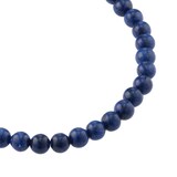 Mappin & Webb Sterling Silver & Blue Tigers Eye Bead 8.75 Inch Bracelet