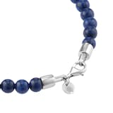 Mappin & Webb Sterling Silver & Blue Tigers Eye Bead 8.75 Inch Bracelet