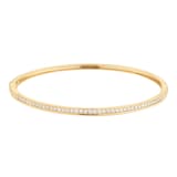 Goldsmiths 9ct Yellow Gold 0.70cttw Diamond and Plain Row Bangle
