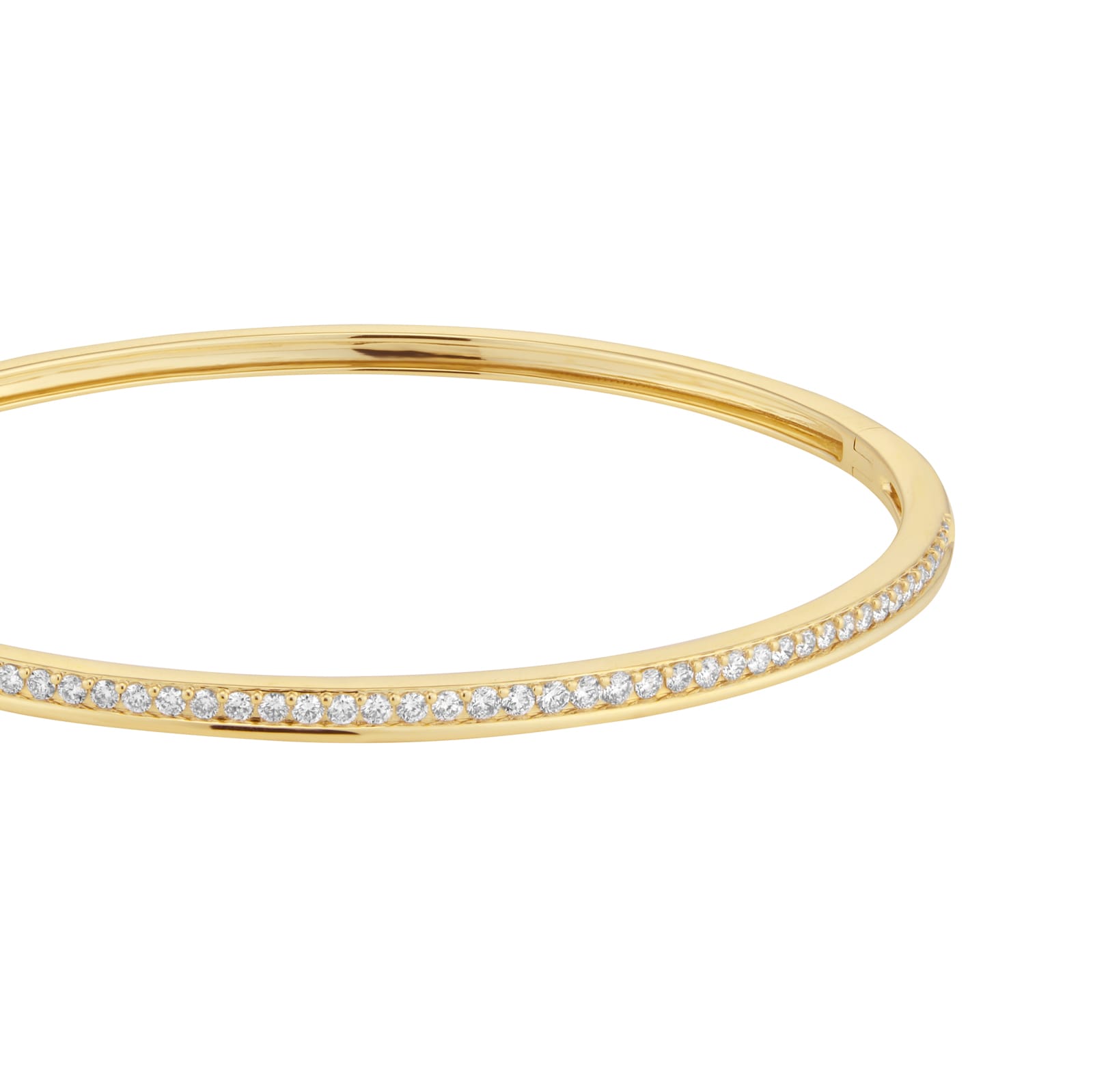 Goldsmiths 9ct Yellow Gold 0.70cttw Diamond and Plain Row Bangle Goldsmiths 9ct Yellow Gold 0.70cttw Diamond and Plain Row Bangle