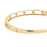 Goldsmiths 9ct Yellow Gold 0.40cttw Diamond Double Row Station Bangle
