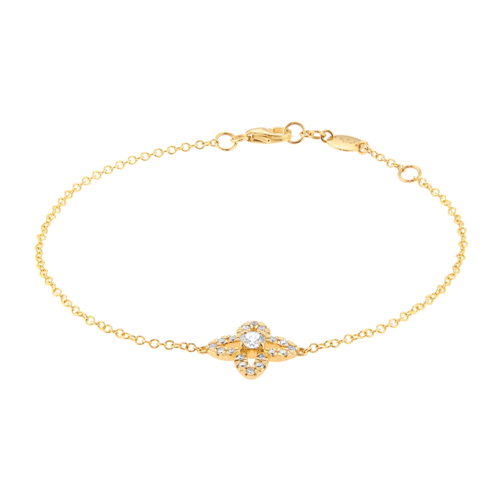 Mappin & Webb 18ct Yellow Gold 0.33cttw Diamond Floral Bracelet