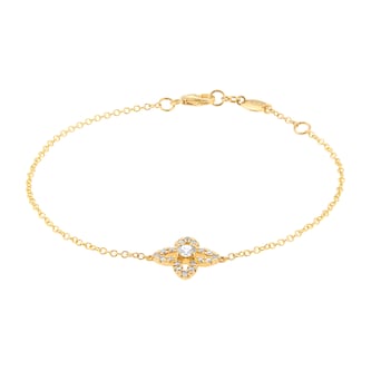 Mappin & Webb 18ct Yellow Gold 0.33cttw Diamond Floral Bracelet