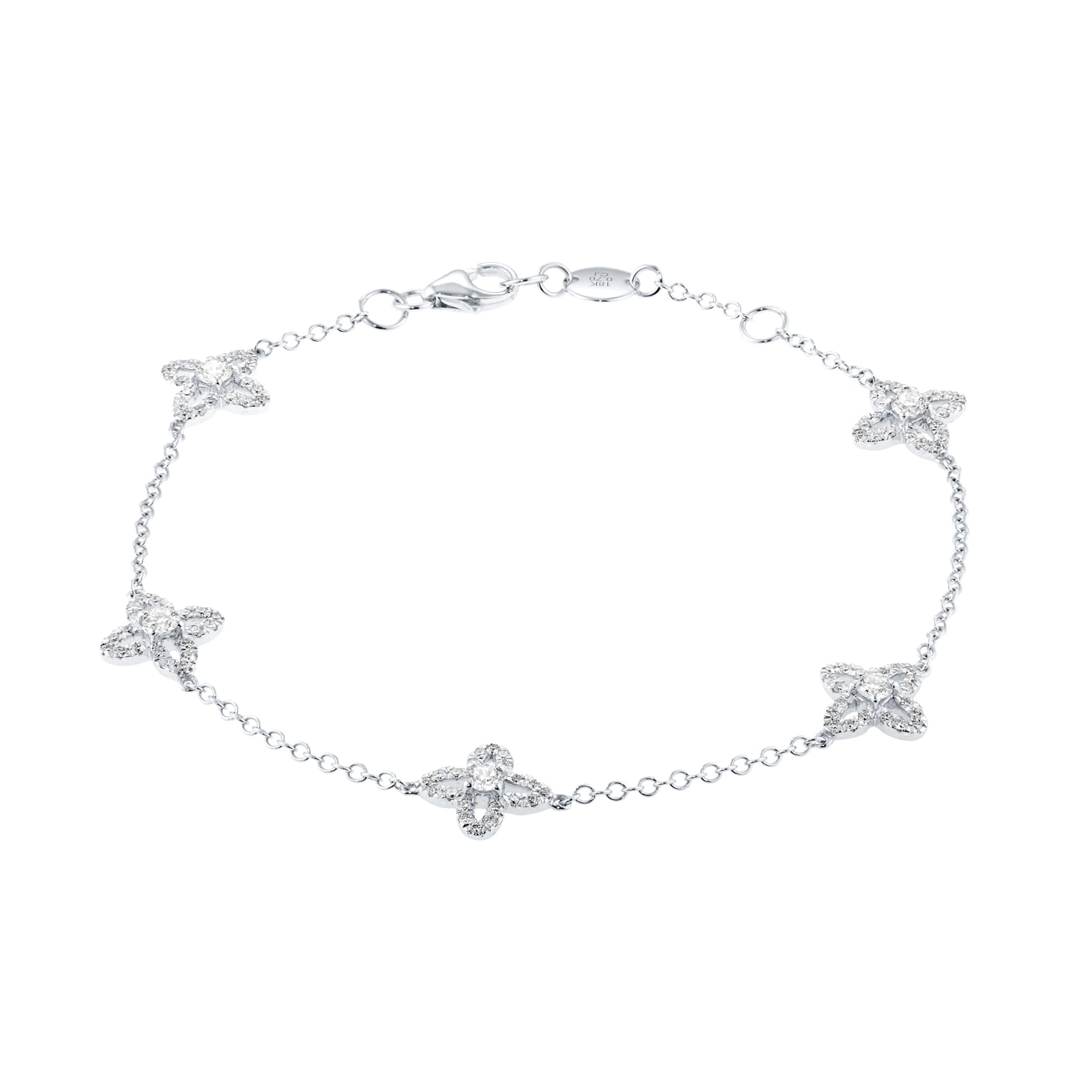 Mappin & Webb 18ct White Gold 0.70cttw Diamond Floral Bracelet