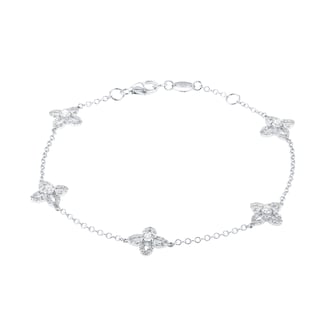 Mappin & Webb 18ct White Gold 0.70cttw Diamond Floral Bracelet