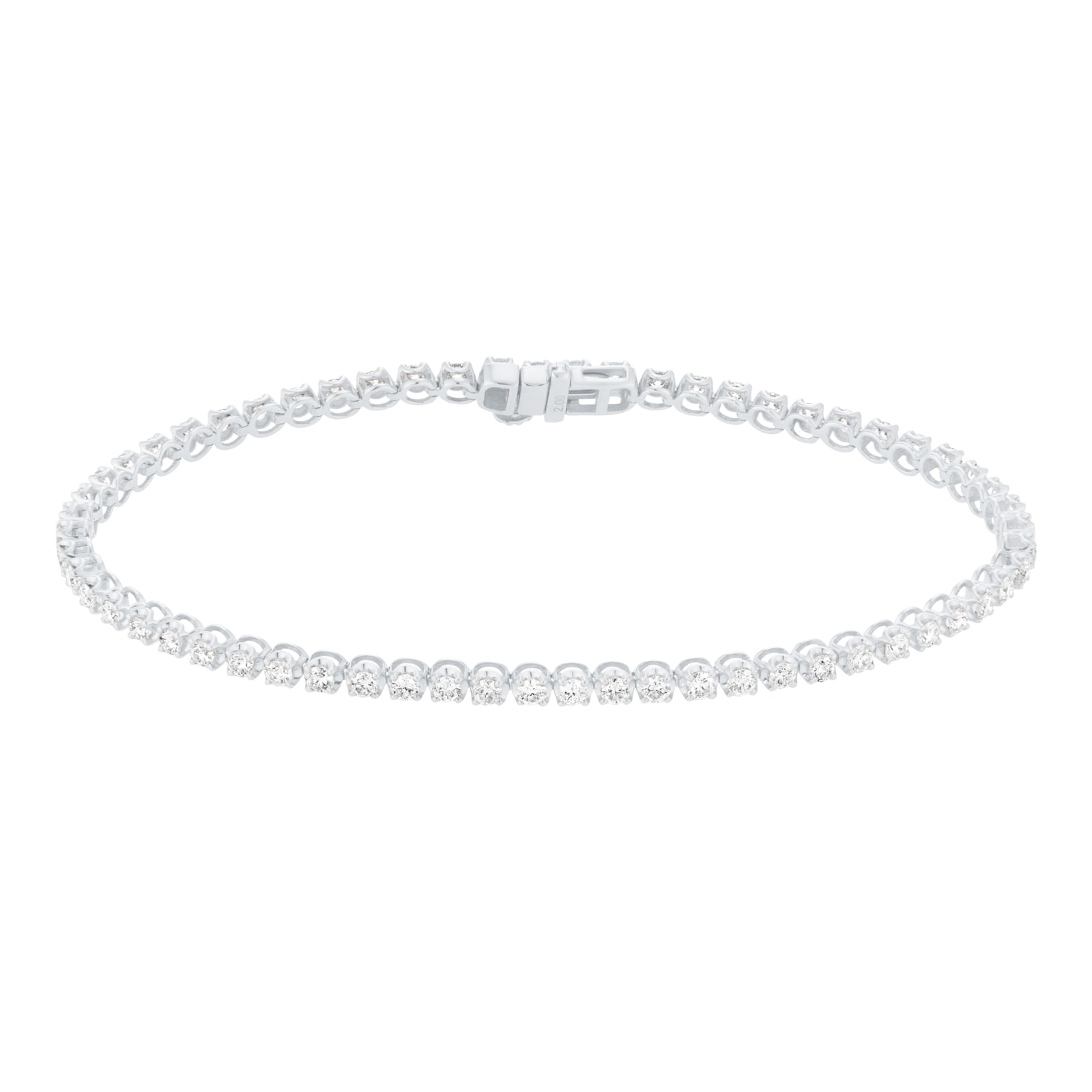 Goldsmiths 9ct White Gold 2.00cttw Diamond Line Bracelet Goldsmiths 9ct White Gold 2.00cttw Diamond Line Bracelet