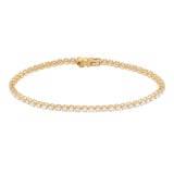 Goldsmiths 9ct Yellow Gold 2.00cttw Diamond Line Bracelet