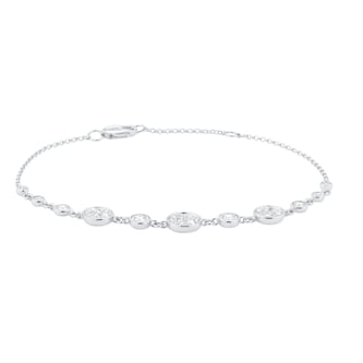 Goldsmiths 9ct White Gold 0.50cttw Diamond Cluster Bracelet Goldsmiths 9ct White Gold 0.50cttw Diamond Cluster Bracelet