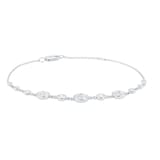 Goldsmiths 9ct White Gold 0.50cttw Diamond Cluster Bracelet