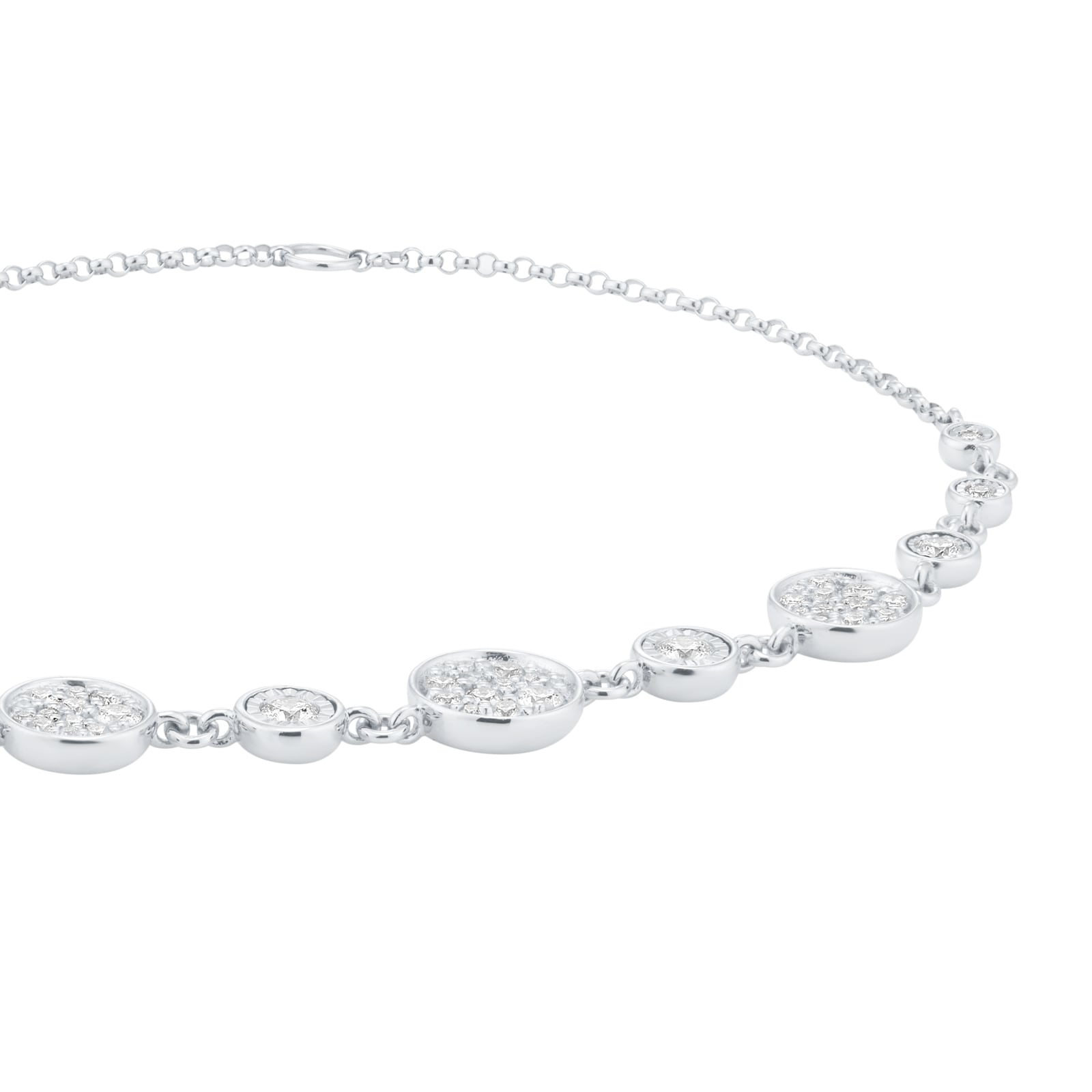 Goldsmiths 9ct White Gold 0.50cttw Diamond Cluster Bracelet Goldsmiths 9ct White Gold 0.50cttw Diamond Cluster Bracelet