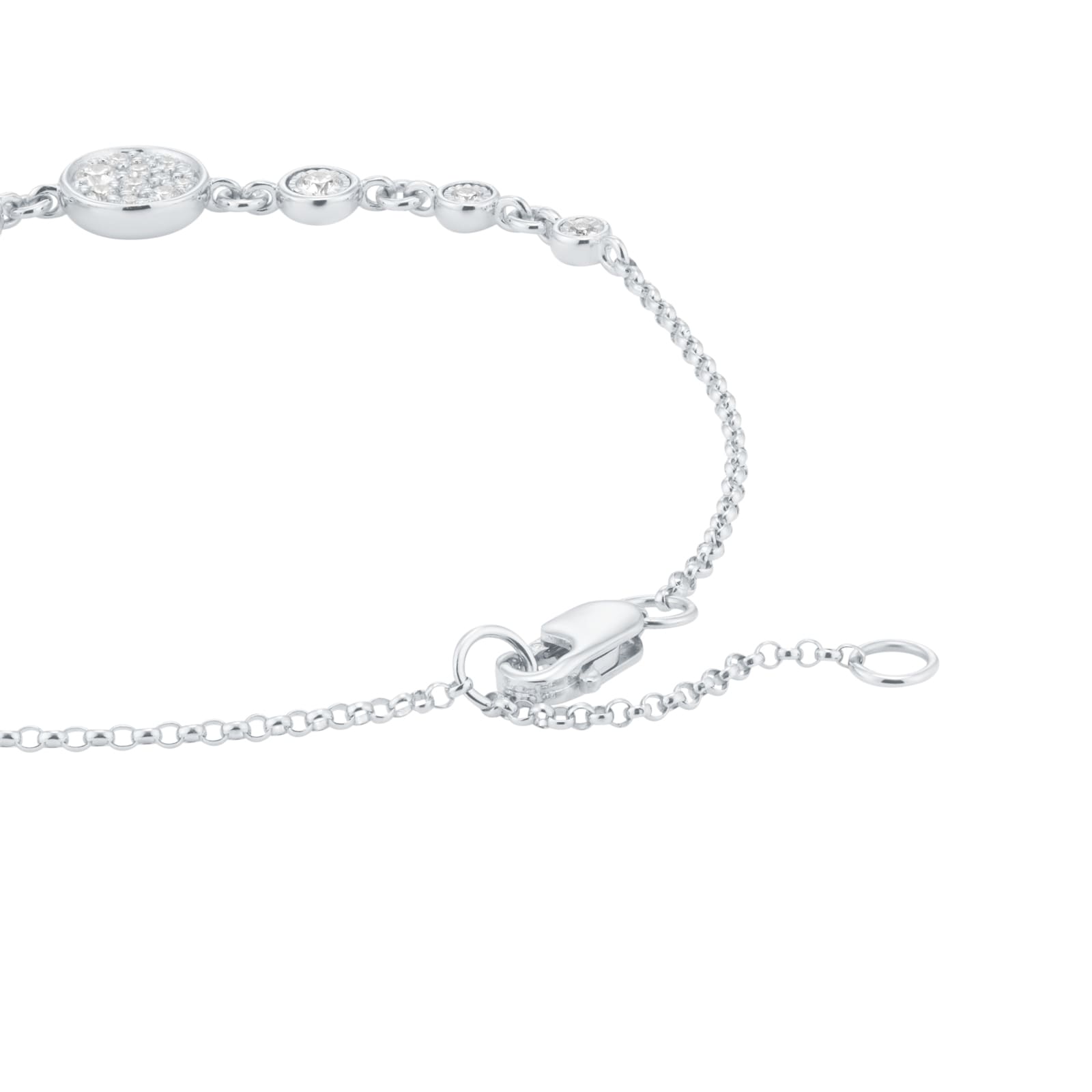 Goldsmiths 9ct White Gold 0.50cttw Diamond Cluster Bracelet Goldsmiths 9ct White Gold 0.50cttw Diamond Cluster Bracelet