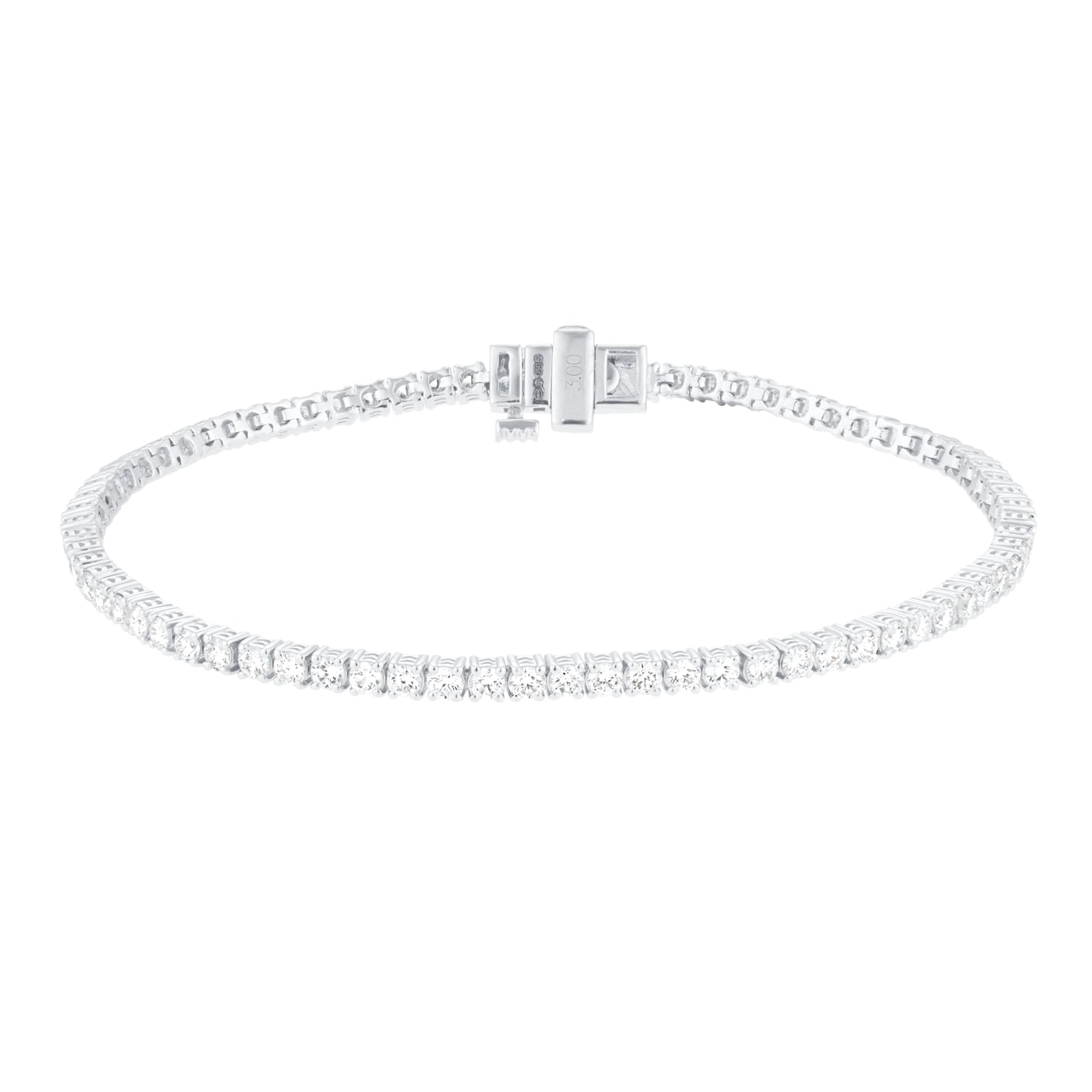 Mappin & Webb Platinum 3.00cttw round Brilliant Cut Diamond Line Bracelet