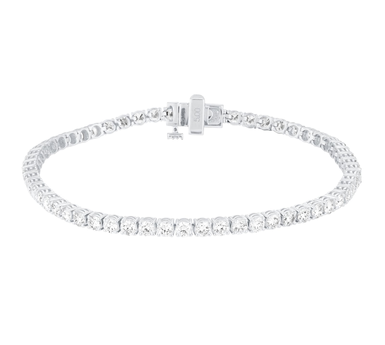 Mappin & Webb Platinum 5.00cttw round Brilliant Cut Diamond Line Bracelet