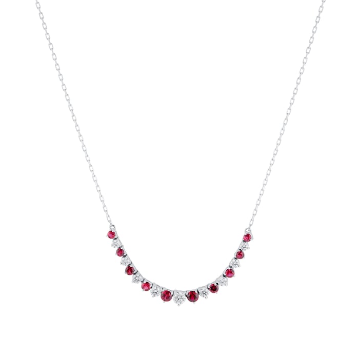 Mappin & Webb 18ct White Gold Ruby & Diamond Necklace