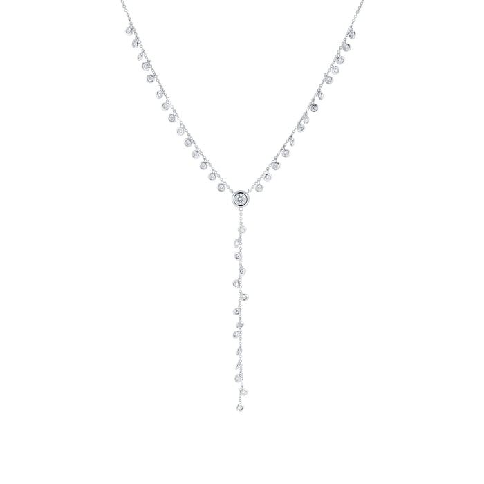 Mappin & Webb 18ct White Gold 1.51ct Diamond Drop Necklace