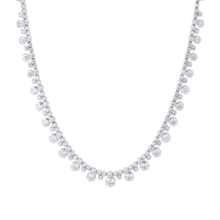 Mappin & Webb 18ct White Gold 14.66ct Diamond Floral Necklace