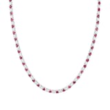 Mappin & Webb 18ct White Gold Ruby & Diamond Line Necklace