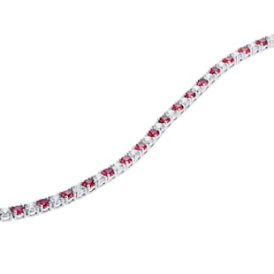 Mappin & Webb 18ct White Gold Ruby & Diamond Line Necklace