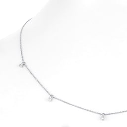 12130292 - 9ct White Gold 0.25ct Diamond Dangle Necklace