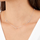 Goldsmiths 9ct White Gold 0.25ct Diamond Dangle Necklace