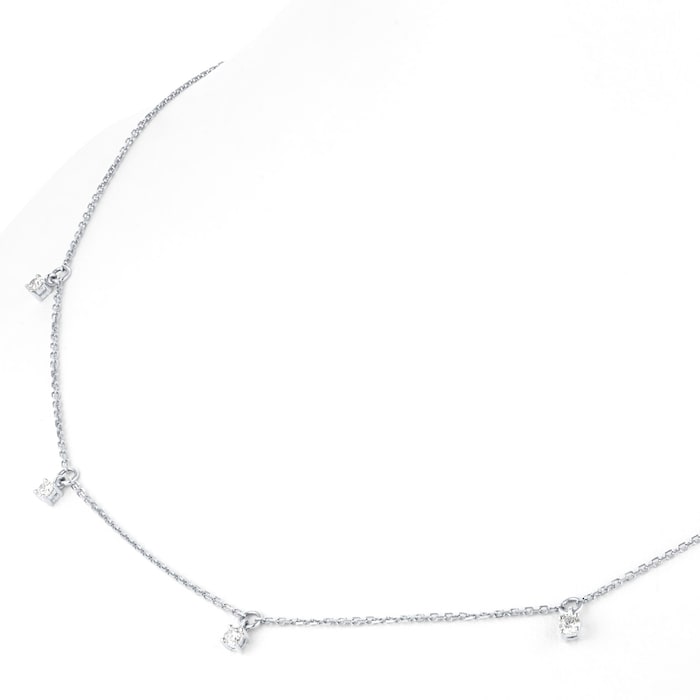 Goldsmiths 9ct White Gold 0.25ct Diamond Dangle Necklace