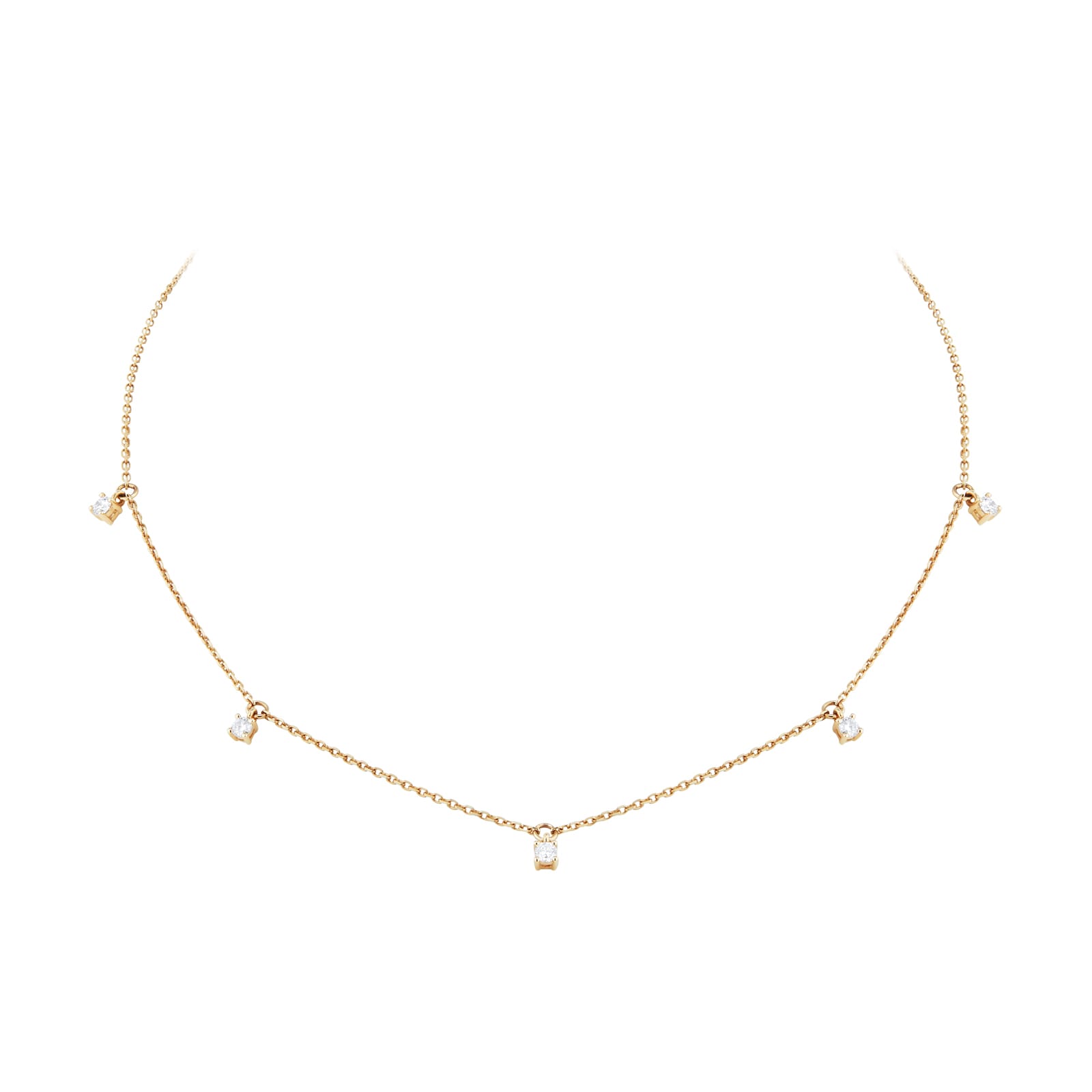 9ct Yellow Gold 0.25ct Diamond Dangle Necklace