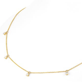 Goldsmiths 9ct Yellow Gold 0.25ct Diamond Dangle Necklace