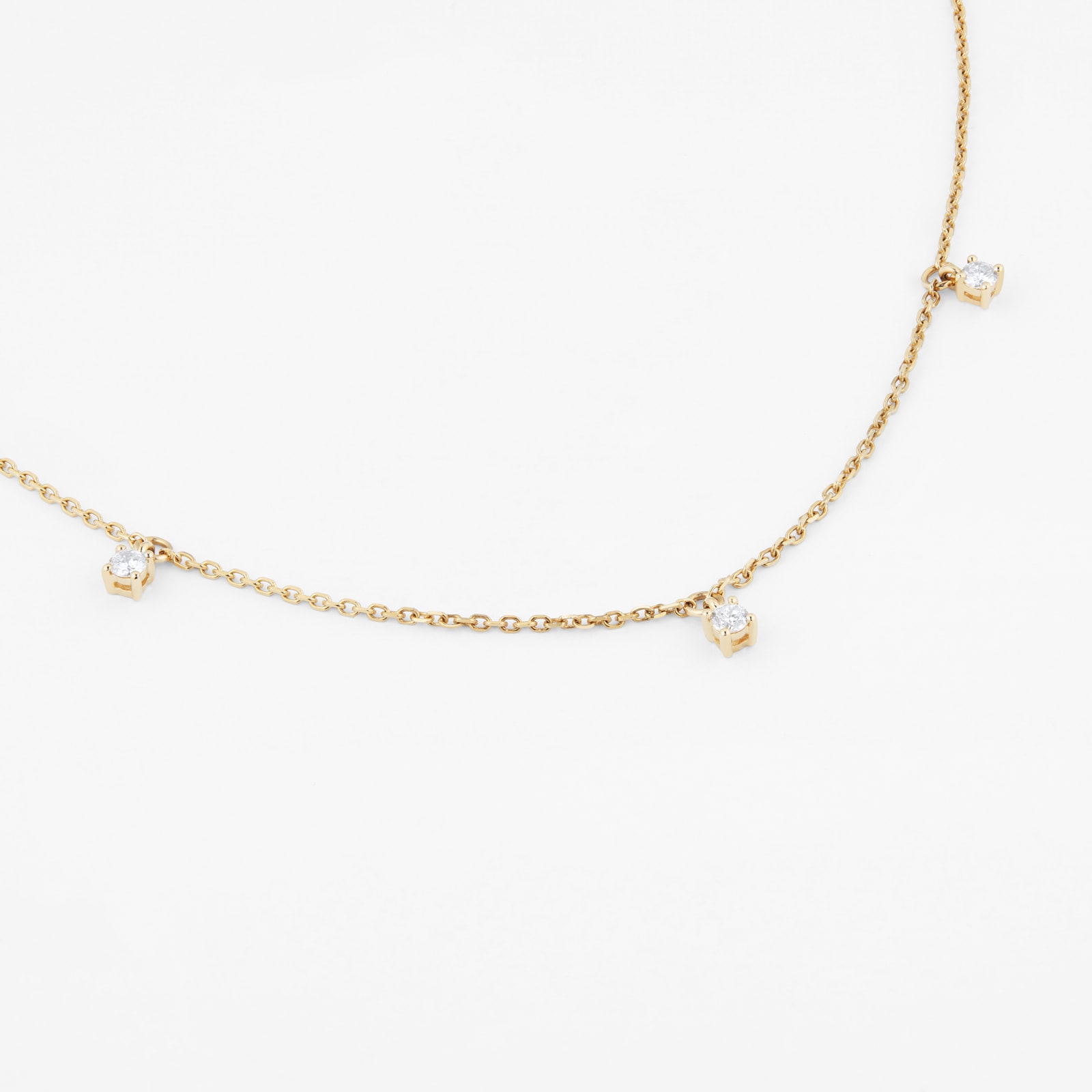 Goldsmiths 9ct Yellow Gold 0.25ct Diamond Dangle Necklace Goldsmiths 9ct Yellow Gold 0.25ct Diamond Dangle Necklace