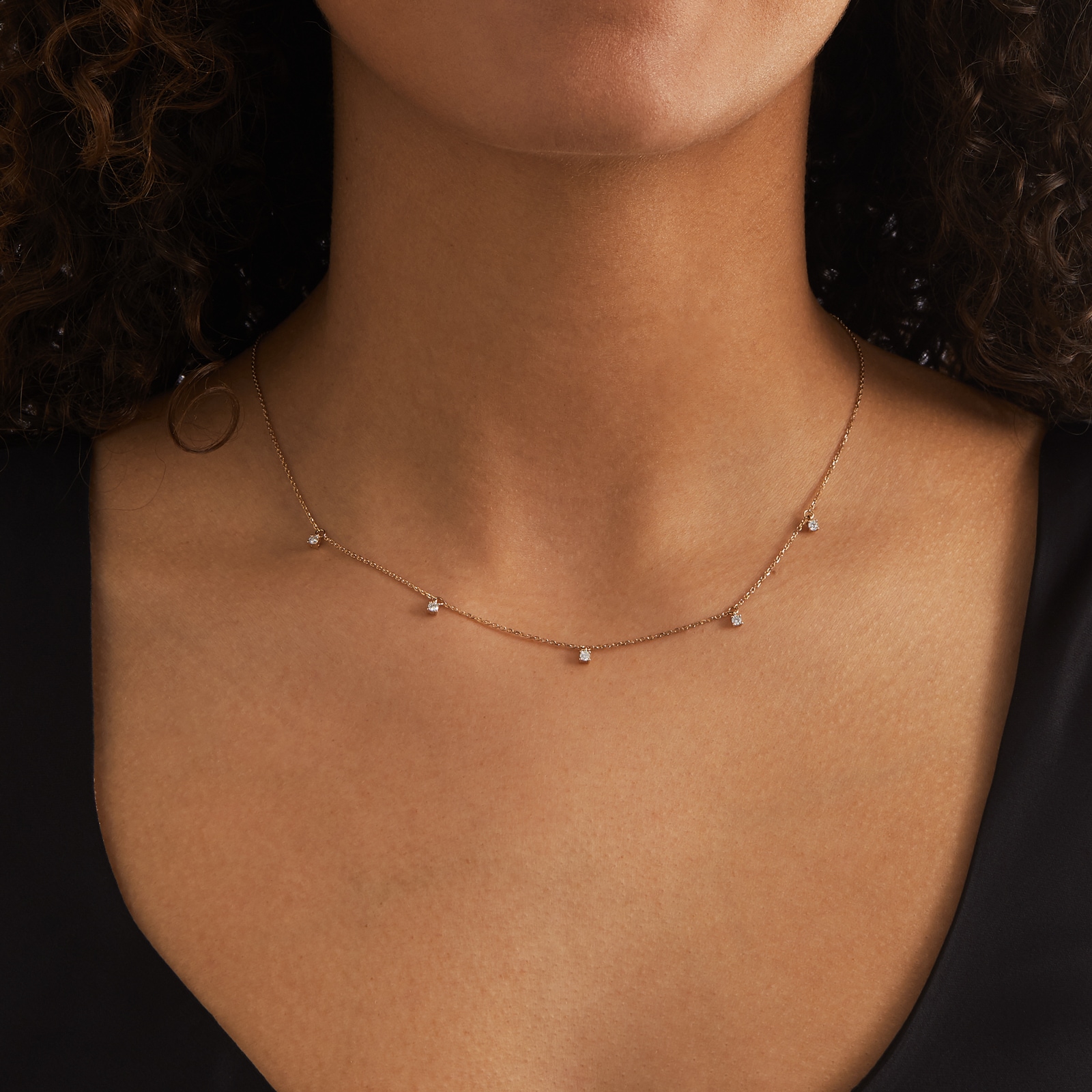 Goldsmiths 9ct Yellow Gold 0.25ct Diamond Dangle Necklace Goldsmiths 9ct Yellow Gold 0.25ct Diamond Dangle Necklace