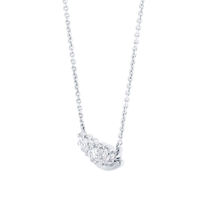 Goldsmiths 9ct White Gold 0.25ct Diamond Scatter Smile Necklace