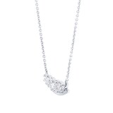 Goldsmiths 9ct White Gold 0.25ct Diamond Scatter Smile Necklace