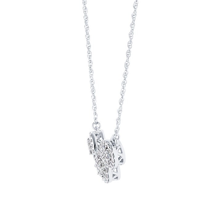 Goldsmiths 9ct White Gold 0.37ct Diamond Three Stone Cluster Necklace