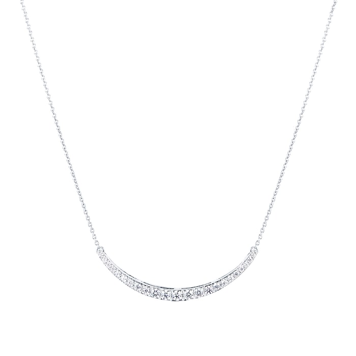 Goldsmiths 9ct White Gold 0.33ct Diamond Smile Necklace