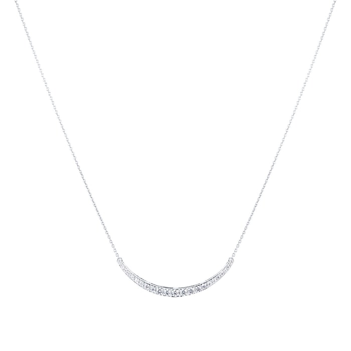 Goldsmiths 9ct White Gold 0.33ct Diamond Smile Necklace