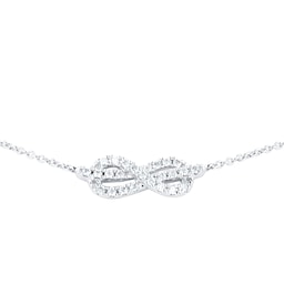 12130304 - 18ct White Gold 1.00ct Knot Infinity Station Necklace