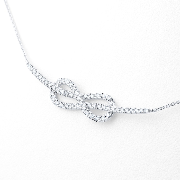 Goldsmiths 18ct White Gold 0.33ct Knot Infinity Necklace