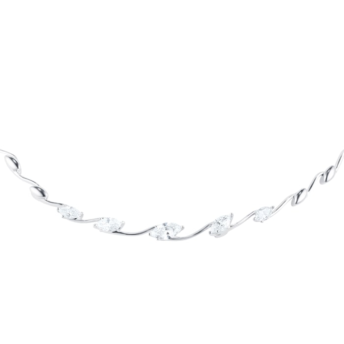 Mappin & Webb 18ct White Gold 1.52ct Marquise Diamond Necklace